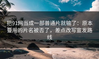 把91网当成一部普通片就输了：原本要用的片名被否了，差点改写宣发路线