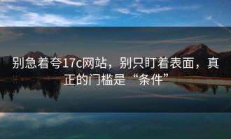 别急着夸17c网站，别只盯着表面，真正的门槛是“条件”