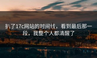 扒了17c网站的时间线，看到最后那一段，我整个人都清醒了