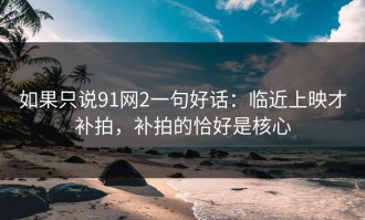 如果只说91网2一句好话：临近上映才补拍，补拍的恰好是核心