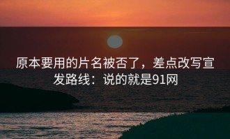 原本要用的片名被否了，差点改写宣发路线：说的就是91网