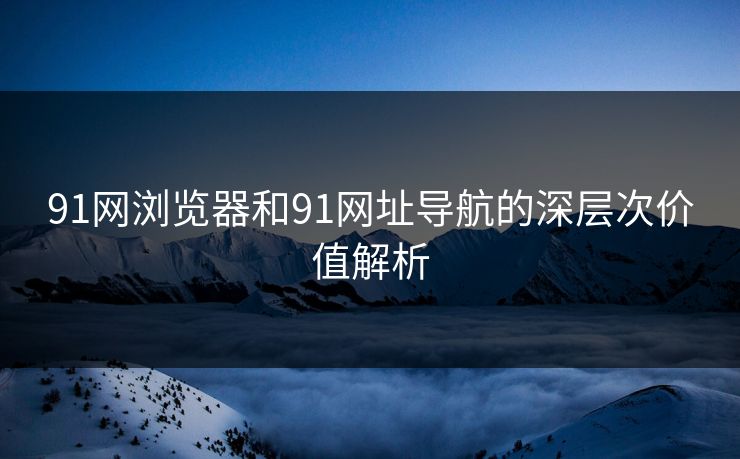 91网浏览器和91网址导航的深层次价值解析
