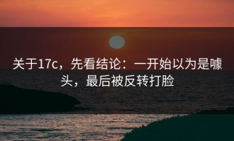 关于17c，先看结论：一开始以为是噱头，最后被反转打脸
