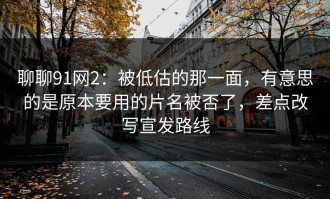 聊聊91网2：被低估的那一面，有意思的是原本要用的片名被否了，差点改写宣发路线