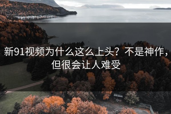 新91视频为什么这么上头？不是神作，但很会让人难受