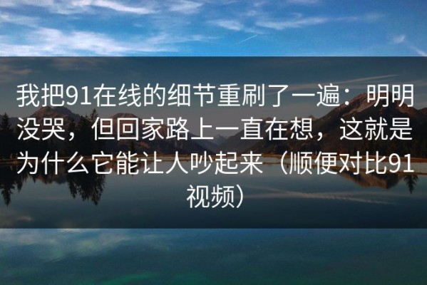 我把91在线的细节重刷了一遍：明明没哭，但回家路上一直在想，这就是为什么它能让人吵起来（顺便对比91视频）