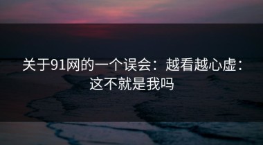 关于91网的一个误会：越看越心虚：这不就是我吗