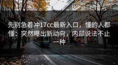 先别急着冲17cc最新入口，懂的人都懂：突然曝出新动向，内部说法不止一种